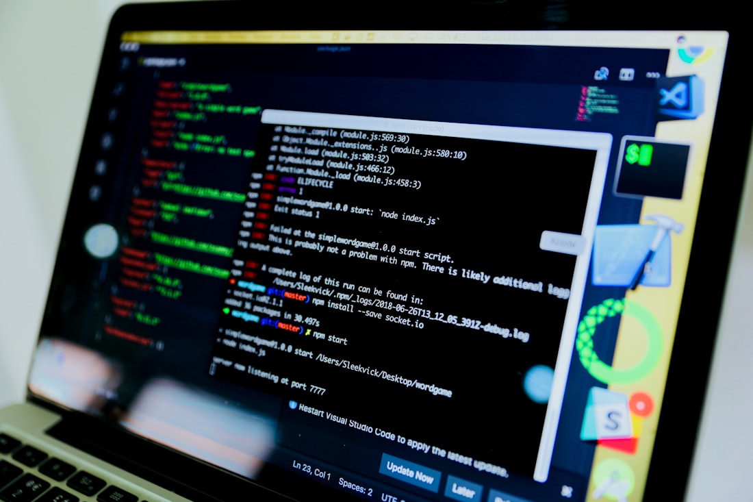 Close-up of a laptop screen showing a command prompt
